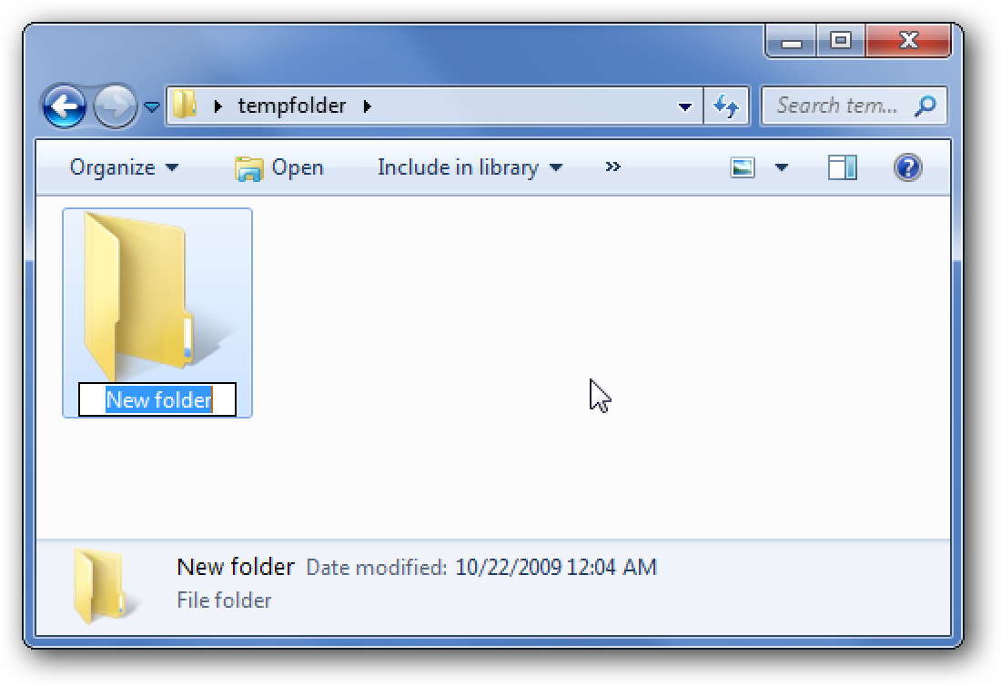 Make New Folder Windows 7